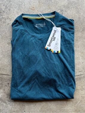 Smartwool Merino Wool Shirt Baselayer Twilight Blue Short Sleeve New